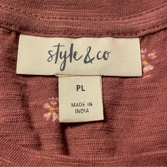 NWT Style & Co. Floral Lantern Sleeve Top, PL - Picture 4 of 10